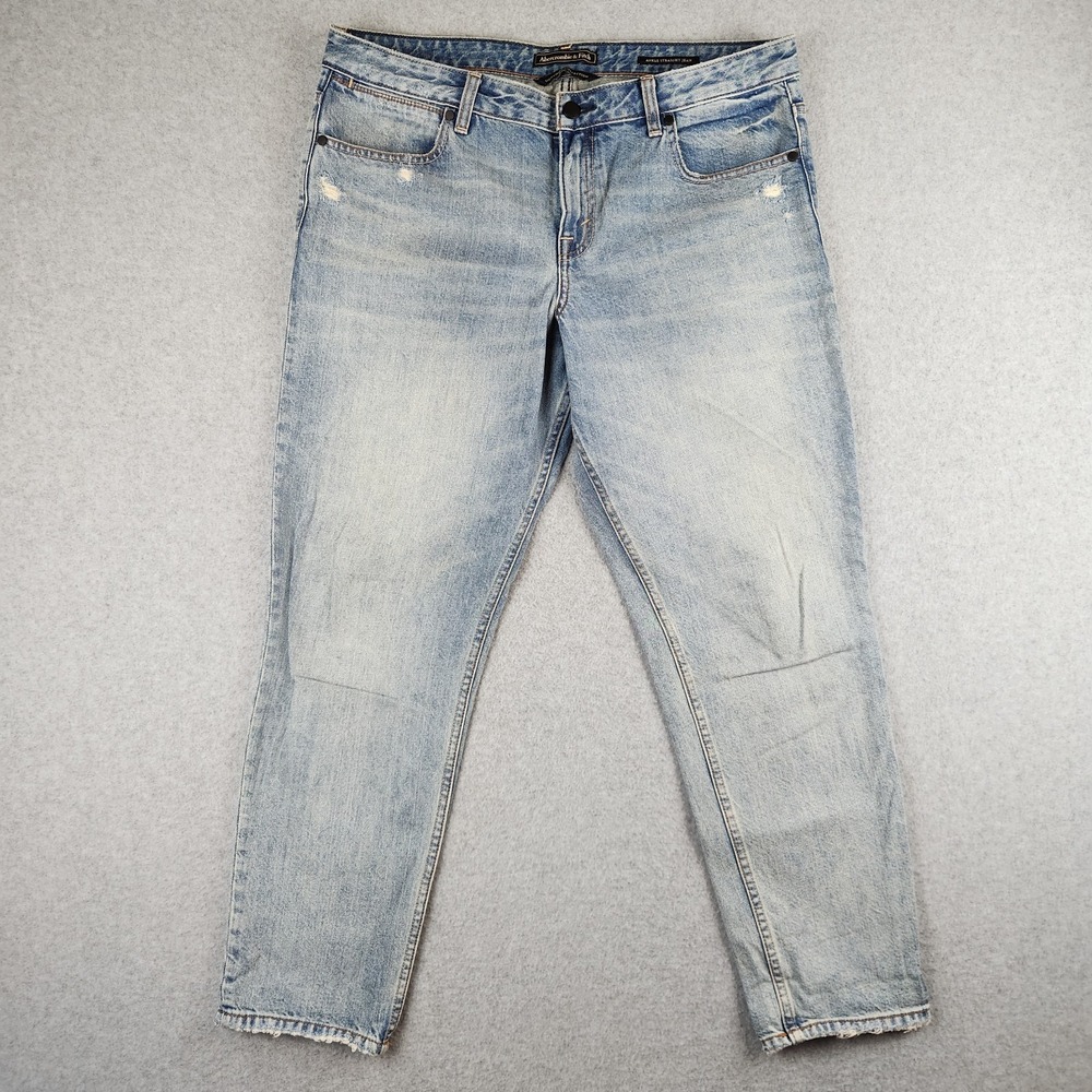 Abercrombie Fitch Ankle Straight High Rise Cotton Jeans‎ Women's W35 L28 Actual